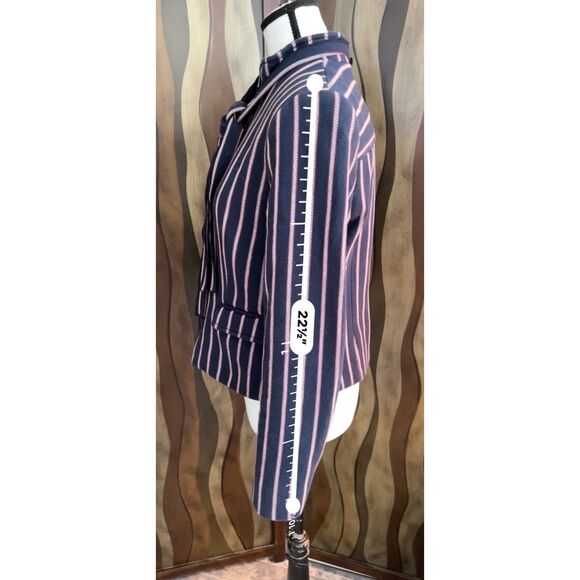 Banana Republic red, white and navy stripe jacket with bow tie. Size 6. - Picture 8 of 12
